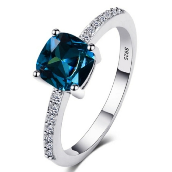Closeout 🌸Peacock blue topaz . 925 silver filled - Picture 2 of 10